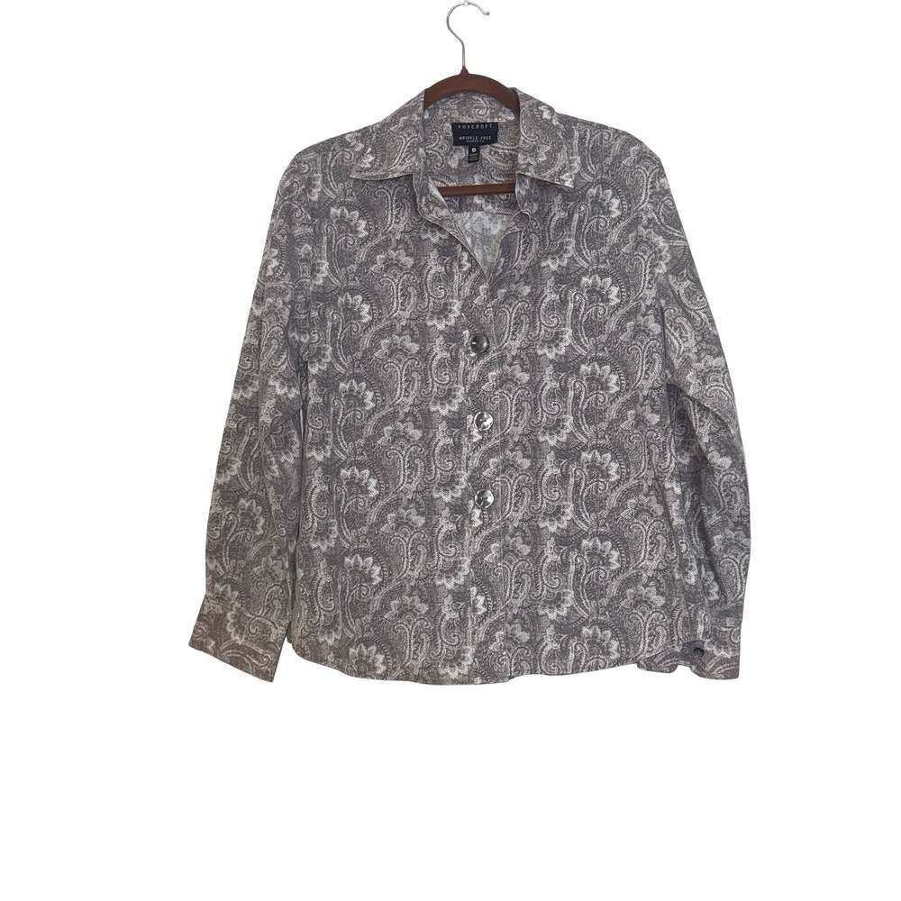 Foxcroft Wrinkle Free Shaped Fit Paisley Button Down Shirt Size 10